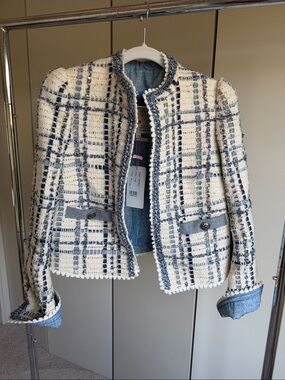 Maison Common Paillette Check Luxury Tweed Jacket